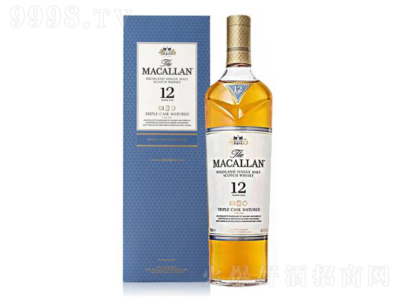 英国麦卡伦12年黄金三桶单一麦芽威士忌700ml